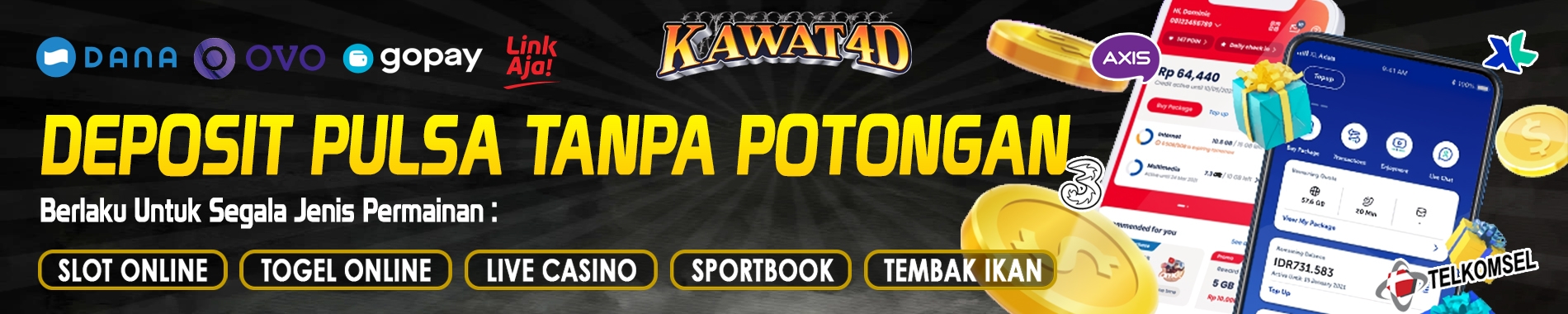 deposit pulsa tanpa potongan kawat4d